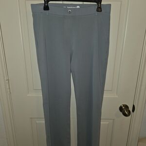Betabrand Light Gray Straight-Leg Dress Trousers